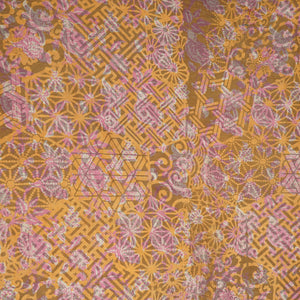 Mustard Multicolor Dabu Print Cotton Fabric AFI-29609 - TradeUNO
