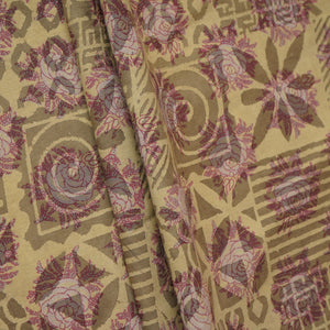 Khaki Dabu Print Cotton Fabric AFI-29607 - TradeUNO