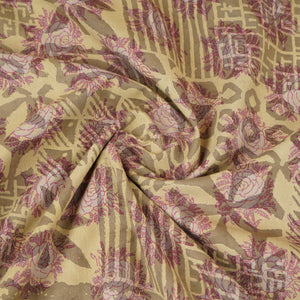 Khaki Dabu Print Cotton Fabric AFI-29607 - TradeUNO