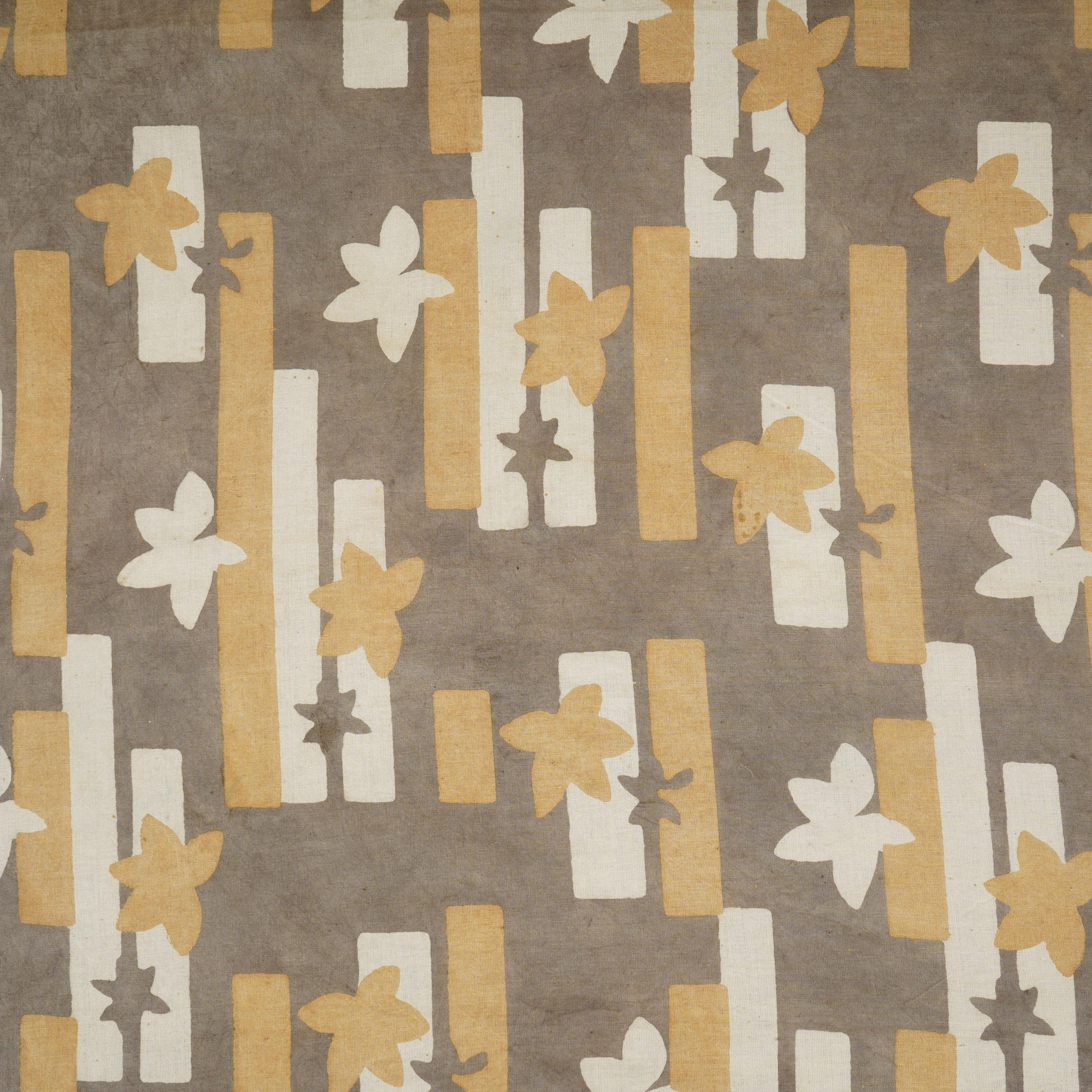 Grey Dabu Print Cotton Fabric NC-29648 - TradeUNO