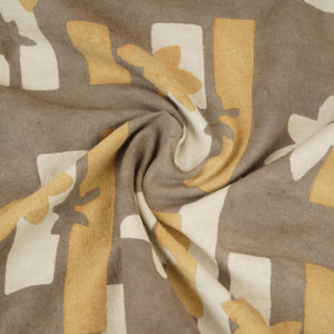 Grey Dabu Print Cotton Fabric NC-29648 - TradeUNO