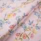Baby Pink floral print 40s Pure Linen Fabric VF-31327