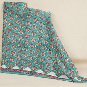 Sea Green floral print Cotton Fabric AFI-29598 - TradeUNO