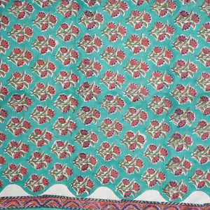 Sea Green floral print Cotton Fabric AFI-29598 - TradeUNO