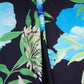 Black with Sky Blue floral print Modal Silk Fabric MTFG-31083