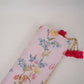 Baby Pink floral print 40s Pure Linen Fabric VF-31327