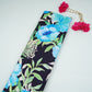 Black with Sky Blue floral print Modal Silk Fabric MTFG-31083