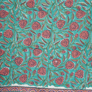 Sea Green floral print Cotton Fabric AFI-29605 - TradeUNO