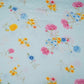 Light Aqua Blue floral print 40s Pure Linen Fabric VF-31348