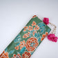 Dark Brown floral print Bemberg Modal Silk Fabric KTP-31414