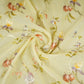 Yellow fine floral embroidery Mul Chanderi Fabric SNA-29629