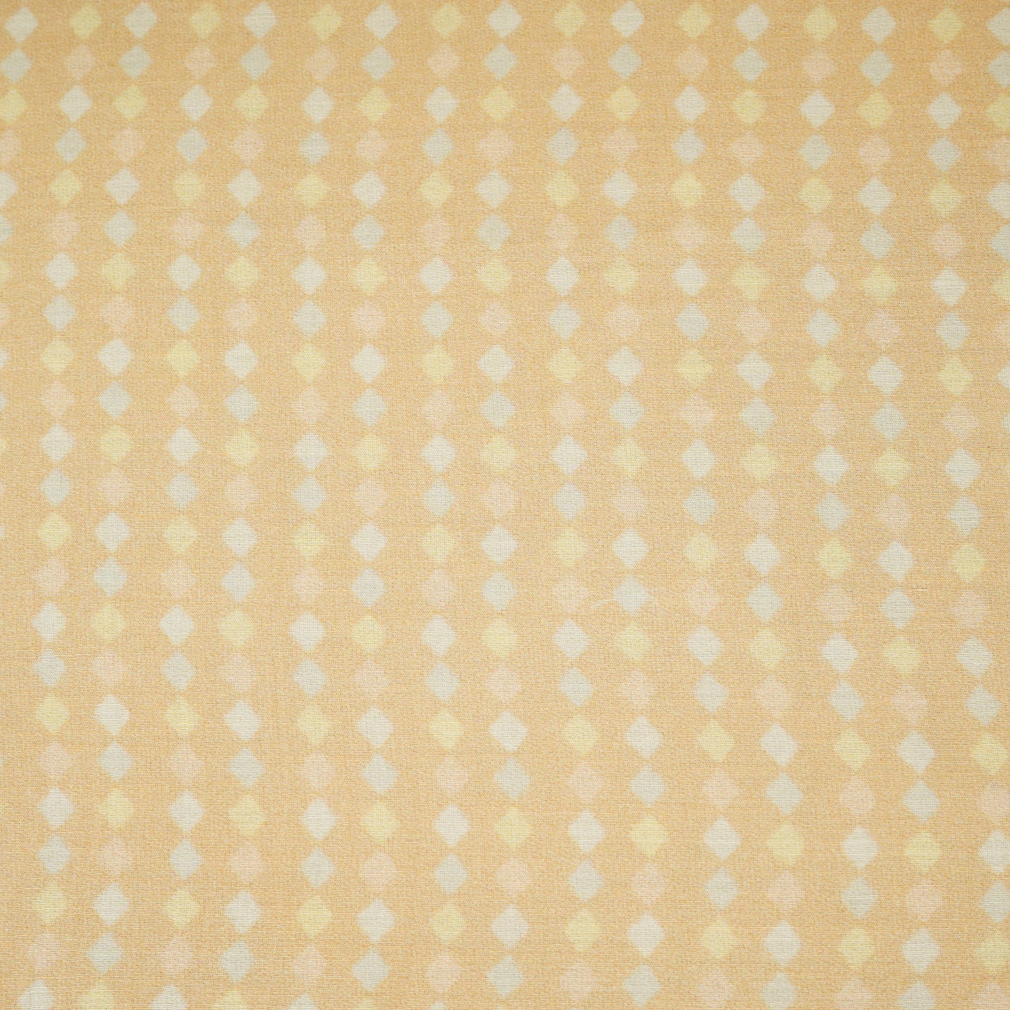 Peach Geomatrical Print Mul Chanderi Fabric SNA-29635