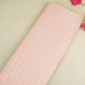 Pink Geomatrical Print Mul Chanderi Fabric SNA-29633 - TradeUNO