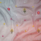 Blush Pink With Multicolor 4D Shaded Embroidery Mul Chanderi Fabric DC-30686