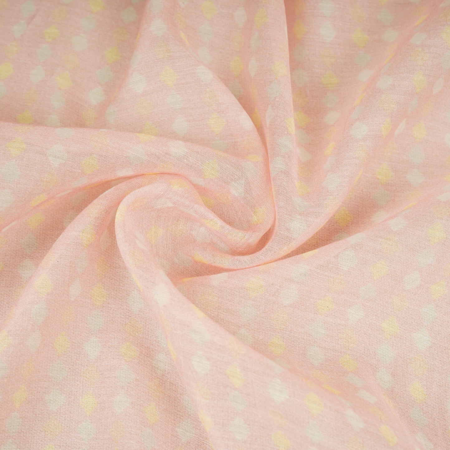 Pink Geomatrical Print Mul Chanderi Fabric SNA-29633