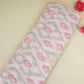 Baby Pink Ikkat print mukaish work Mul Chanderi Fabric SNA-29625