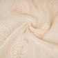 Peach Chikankari motif embroidery Mul Chanderi Fabric SNA-29623