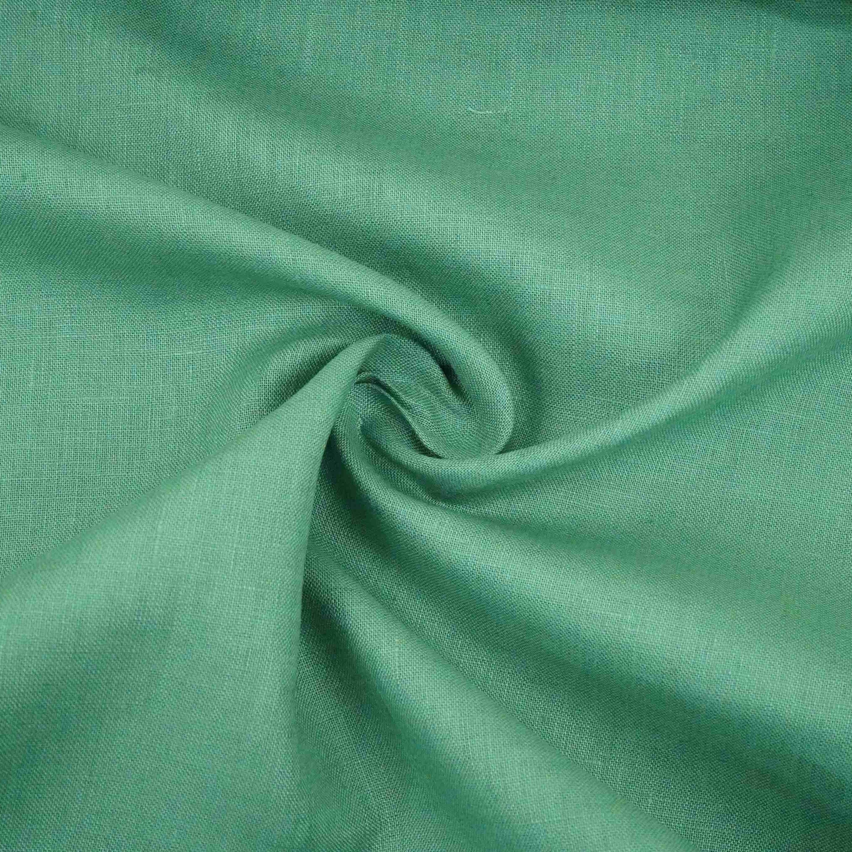 Teal Green Solid Pure Linen Fabric UT-31162 - TradeUNO