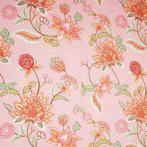Pink Mughal Floral Print Muslin Fabric GTS-30946 - TradeUNO