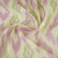 Light Green Ikkat print mukaish work Mul Chanderi Fabric SNA-29626