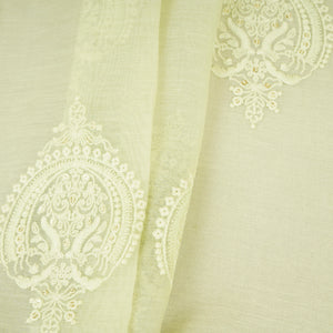 Light Green Chikankari motif embroidery Mul Chanderi Fabric SNA-29622 - TradeUNO