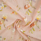 Pink fine floral embroidery Mul Chanderi Fabric SNA-29632