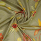 Metallic Silver floral print Tissue Fabric MTFG-31108