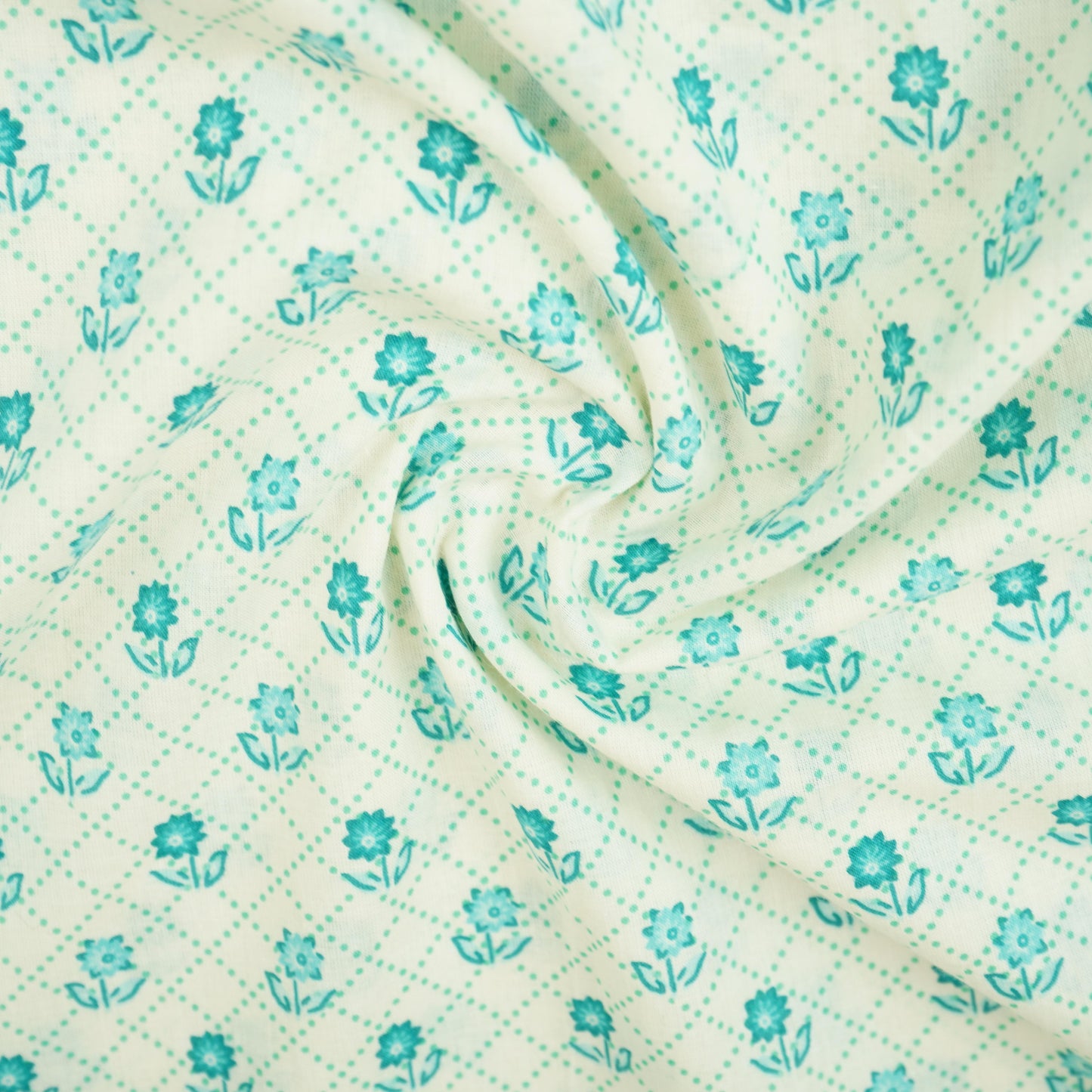 Off white floral Print Cotton Fabric AFI-29583