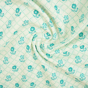 Off white floral Print Cotton Fabric AFI-29583 - TradeUNO