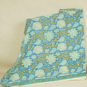 Blue Floral print Cotton Fabric AFI-29602 - TradeUNO