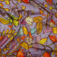 Lilac Kalamkari Print Pure 70gm Chanderi Fabric VF-30892