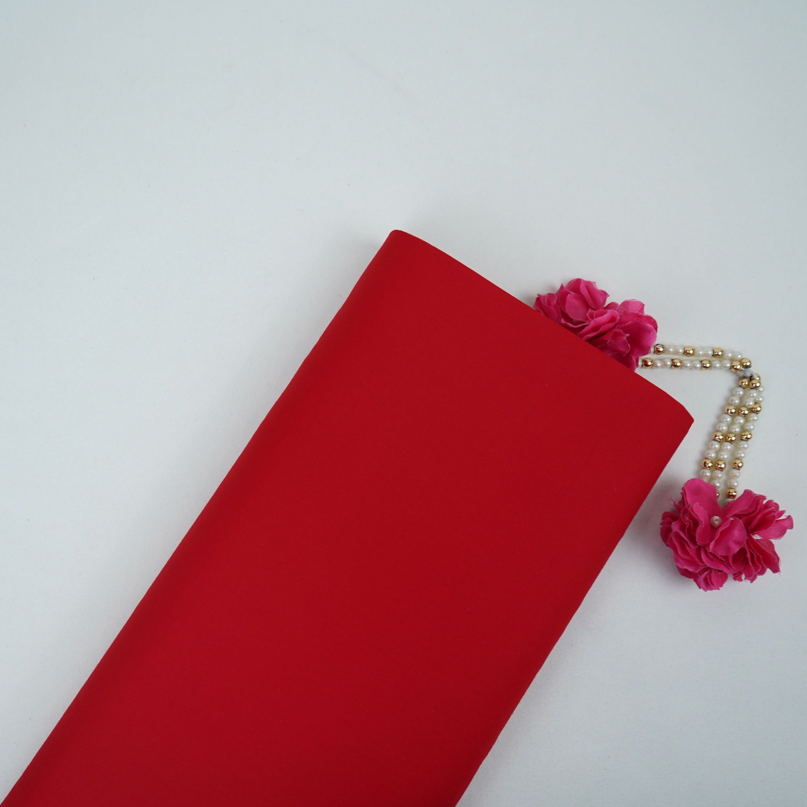 Red Solid Lizzy Bizzy Fabric RTL-31450 - TradeUNO