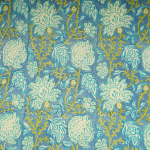 Blue Floral print Cotton Fabric AFI-29602 - TradeUNO