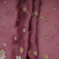 Dusky Pink Zari cutdana embroidery Satin Silk Fabric TF-31120