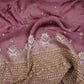 Dusky Pink Zari cutdana embroidery Satin Silk Fabric TF-31120