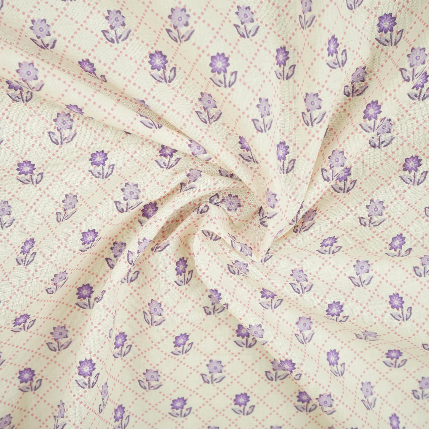 Off white floral Print Cotton Fabric AFI-29584