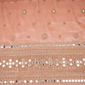 Golden Mirror thread cutdana embroidery Dyeable Kanjivaram Silk Fabric TF-31151 - TradeUNO