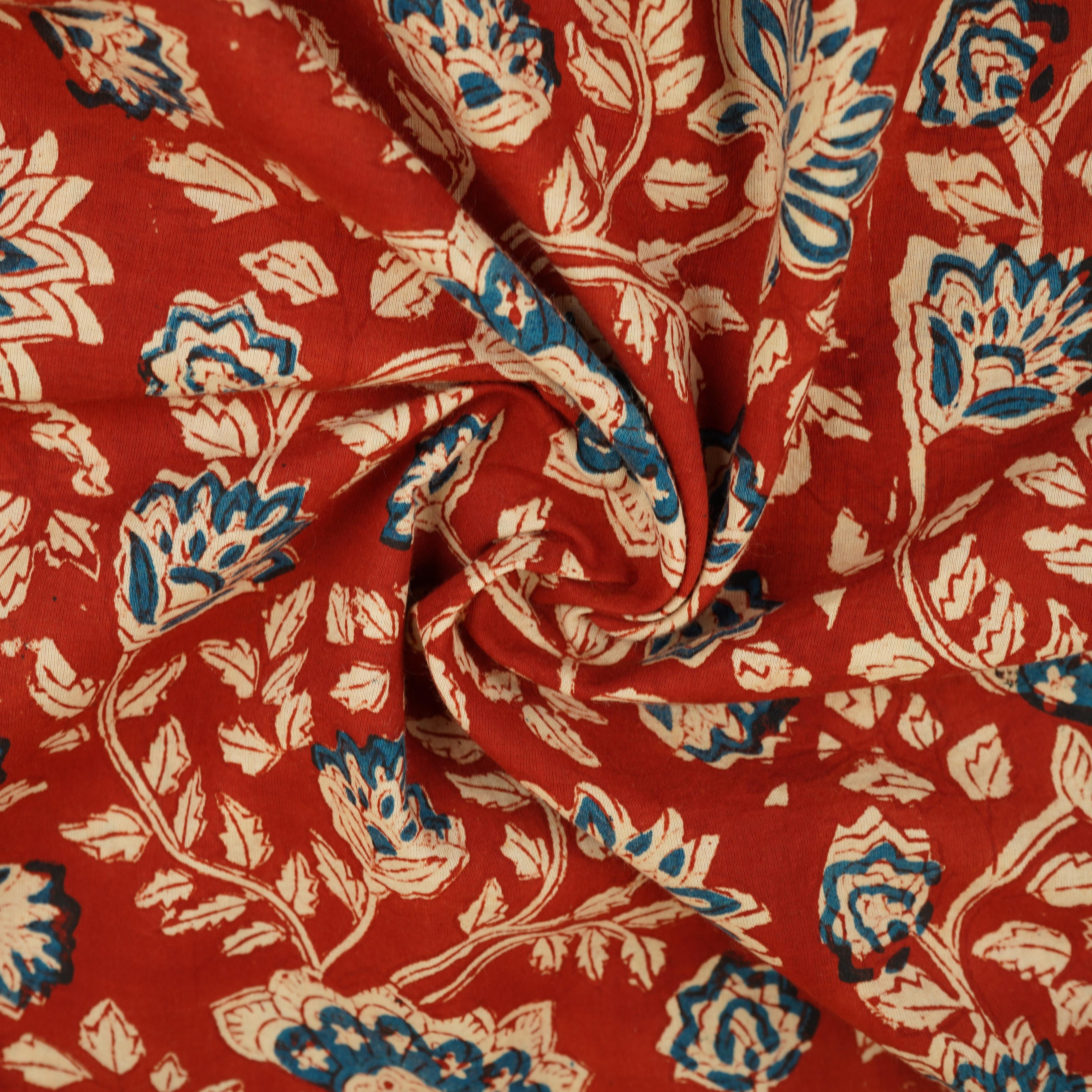 Red Floral print Cotton Fabric AFI-29601 - TradeUNO
