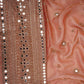 Golden Mirror thread cutdana embroidery Dyeable Kanjivaram Silk Fabric TF-31151