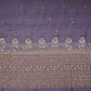 Lavender Zari cutdana embroidery Satin Silk Fabric TF-31121