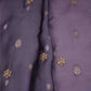 Lavender Zari cutdana embroidery Satin Silk Fabric TF-31121
