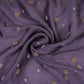 Lavender Zari cutdana embroidery Satin Silk Fabric TF-31121