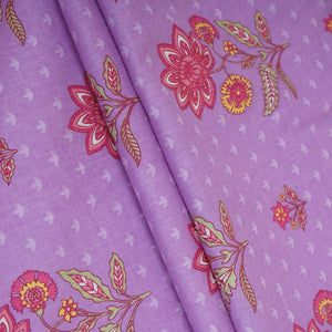 Pink Floral Print Cotton Fabric AFI-29532 - TradeUNO