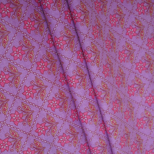 Pink Floral Print Cotton Fabric AFI-29531 - TradeUNO