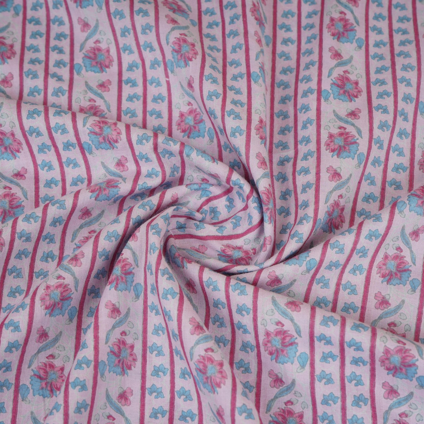 Baby Pink Stripes Print Cotton Fabric AFI-29533