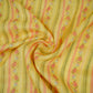 Yellow & Green Stripes Print Mul Chanderi Fabric GTS-30503