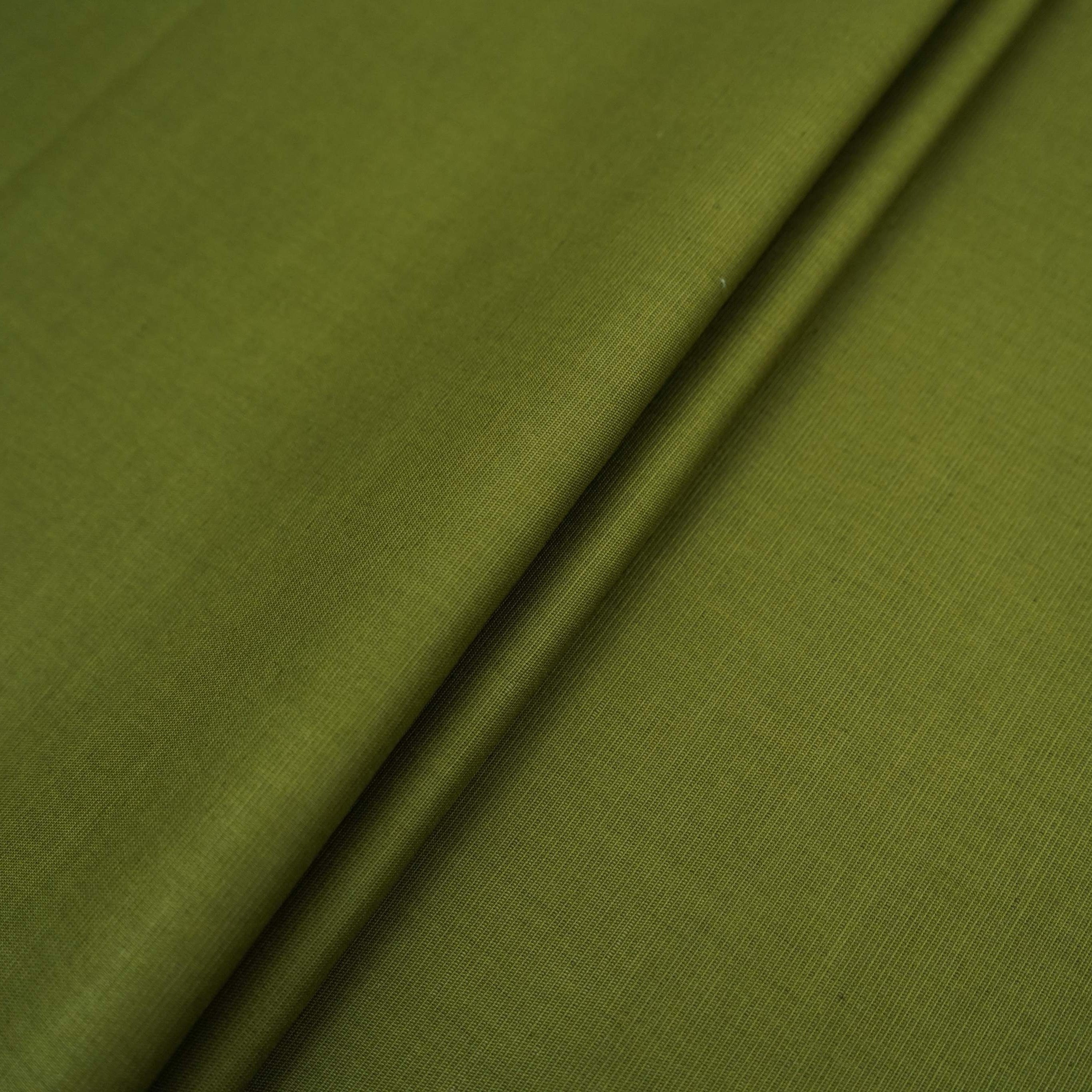Mehendi Green Solid Cotton Linen Fabric 40% Linen 60% Cotton MKT-31470 - TradeUNO