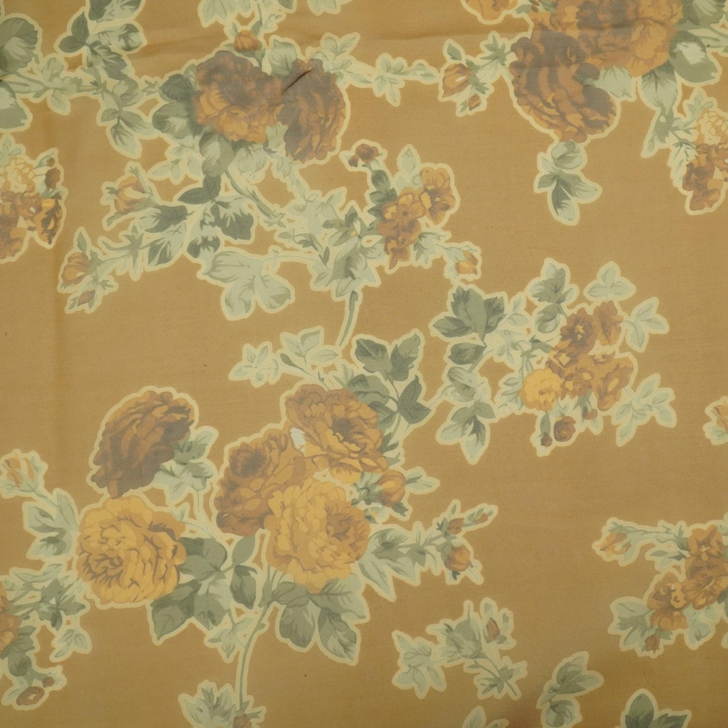 Mustard Gold floral print Organza Fabric MTF-31488 - TradeUNO