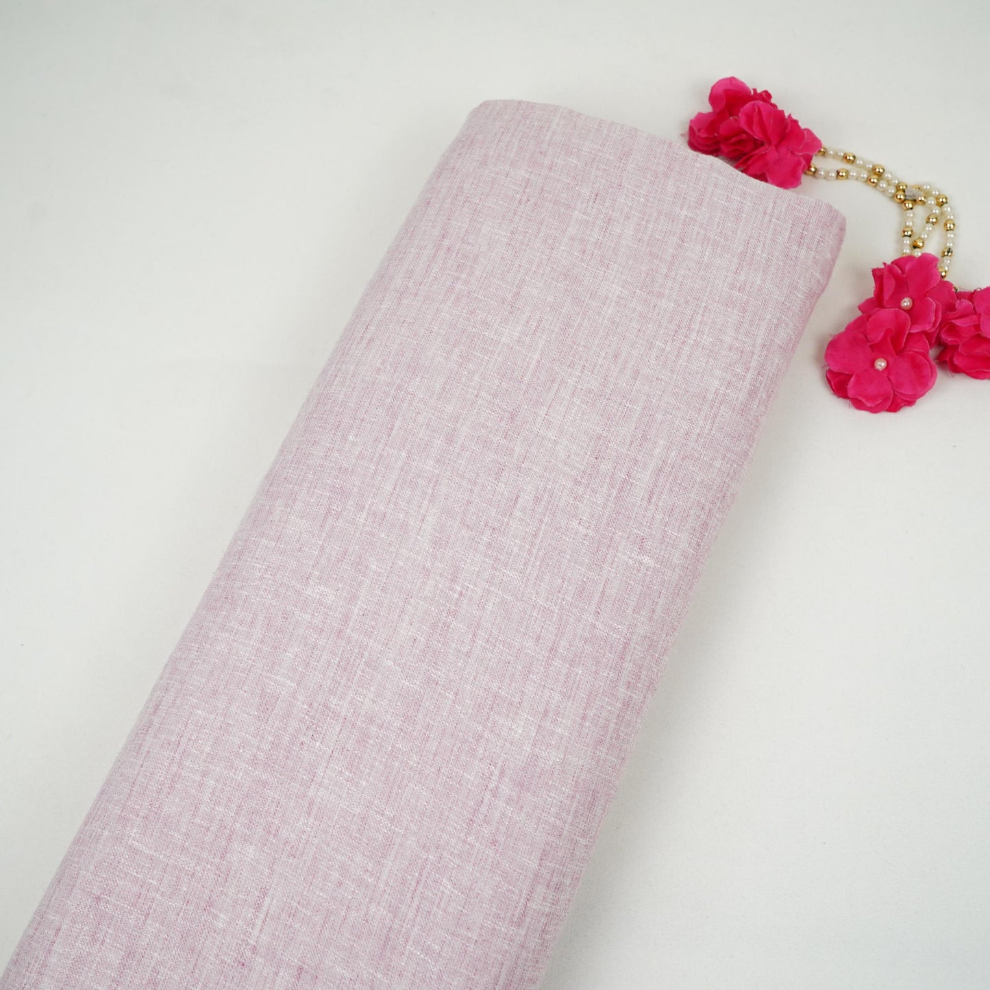 Baby Pink Solid Linen Fabric RS-31182