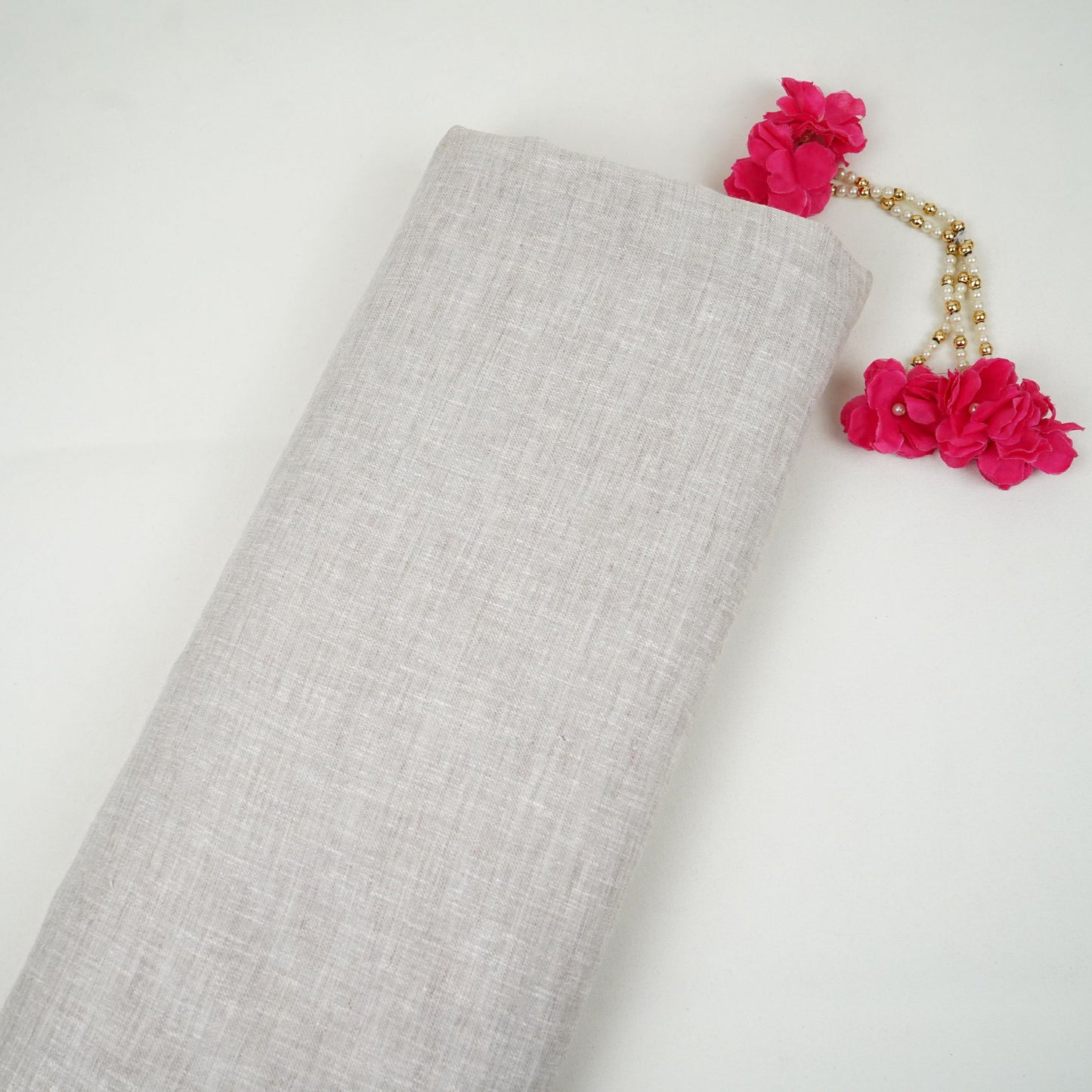 Cream Solid Linen Fabric RS-31184